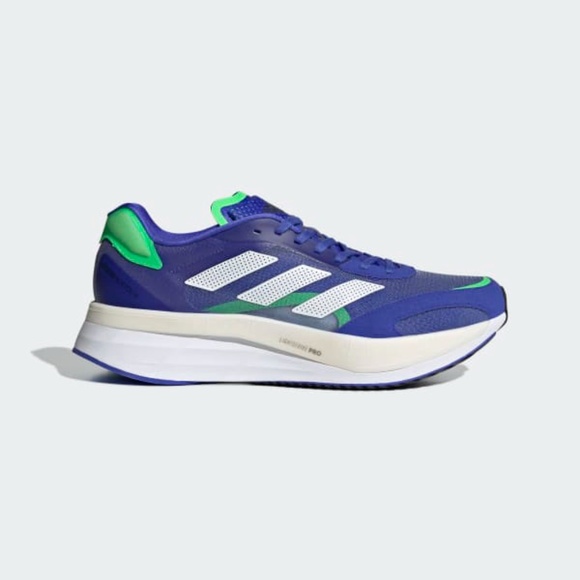 NWT men\'s size 11 Adidas Adizero Boston 10 Running Shoes sonic ink/green FZ2498 main image 4